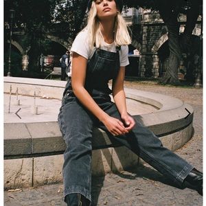 RVCA lilo black utility overalls size 24